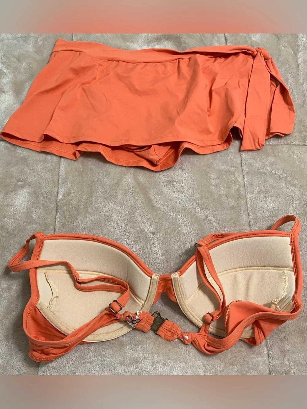 Tommy Bahama Orange Push-Up Bikini Top with Skirted Bottom